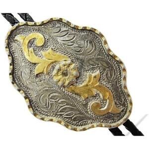 Buffalo Horse Gold Plated Sterling Silver 925 Bolo Neck Tie Buckle